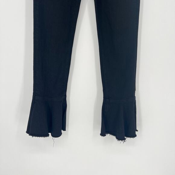 Mother Jeans Womens 26 The Cha‎ Cha Fray Black Feminine High Rise Flare - Picture 3 of 7